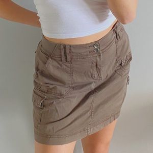 brown skirt with built in shorts and pockets